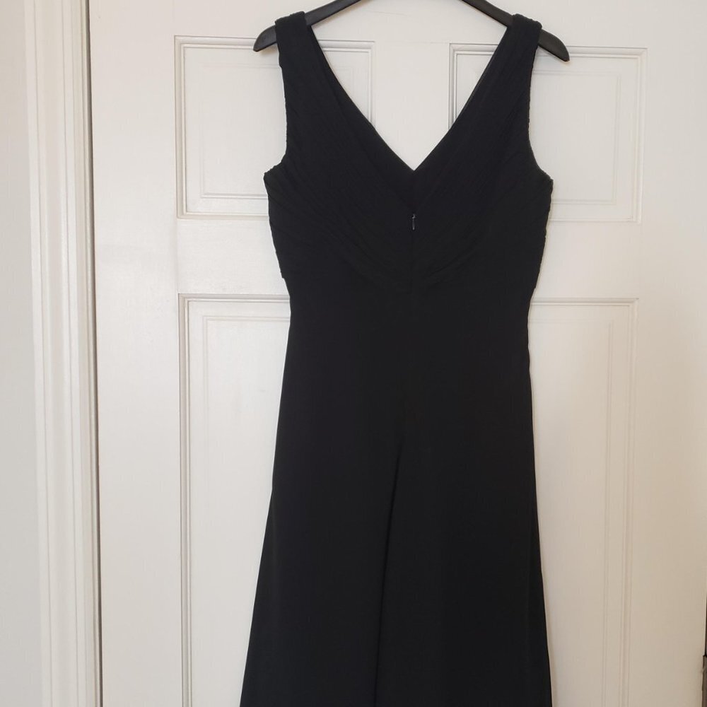 Adrianna Papell Ruched Chiffon Bodice Cocktail Dress Little Black Dress - Picture 6 of 12